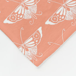Cobertor De Velo Borboleta Deco Estilizada - laranja-coral