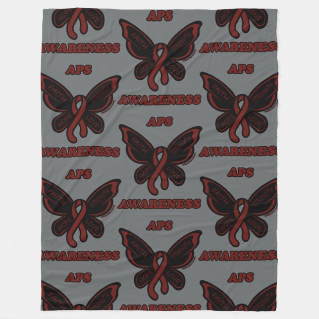 Cobertor De Velo Borboleta/Sensibilização...APS Fleece Blanket (Frente)
