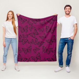 Cobertor De Velo Borboletas Brilhantes Impressão Simples Espalhadas