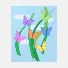 Cobertor De Velo Borboletas coloridas e céu