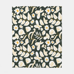 Cobertor De Velo Borboletas e flores: Padrão de Verão de Doodle.