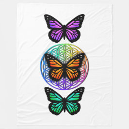 Cobertor De Velo Borboletas elegantes flor colorida da vida