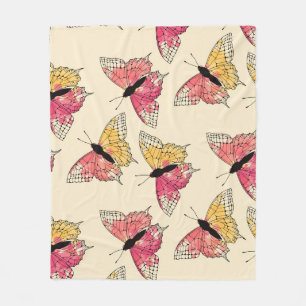 Cobertor De Velo Borboletas voando: padrão de marfim sem costura