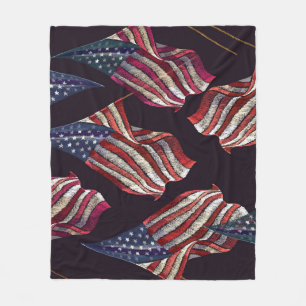 Cobertor De Velo Bordado da bandeira americana: padrão patriótico.