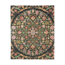 Bordado Floral Vintage Preto e Esbranquiçado