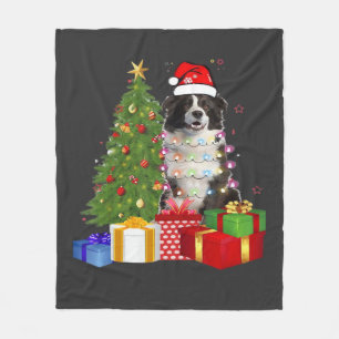 Cobertor De Velo Border Collie Engraçado Árvore de Natal Feliz Nata