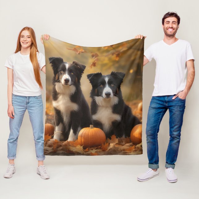 Cobertor De Velo Bordo Collie Puppy Autumn Delight Pumpkin (In Situ)