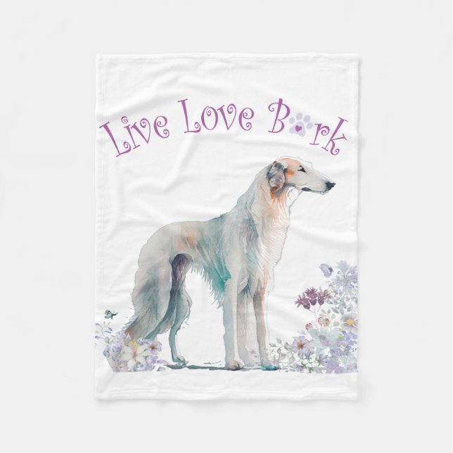 Cobertor De Velo Borzoi Dog Mãe Floral (Frente)