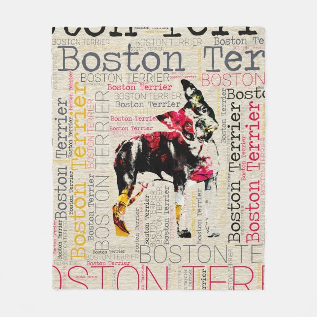 Cobertor De Velo Boston adorável Terrier (Frente)