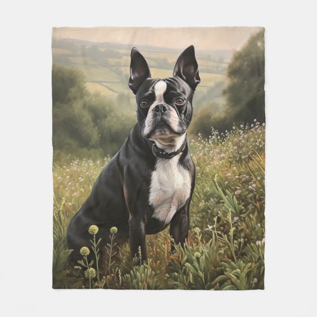 Cobertor De Velo Boston Terrier (Frente)