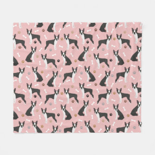 Cobertor De Velo Boston Terrier Bones e garras