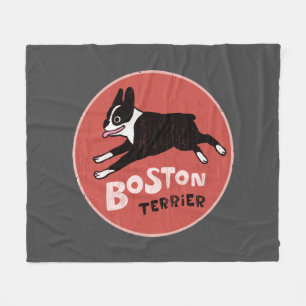 Cobertor De Velo Boston Terrier   Cão de Cartoon legal