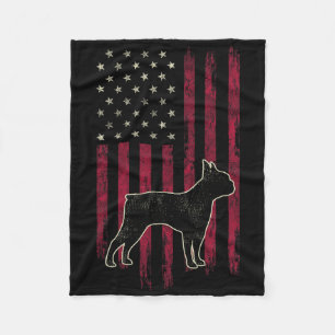 Cobertor De Velo Boston Terrier Dog Amava Bandeira Americana 4º De