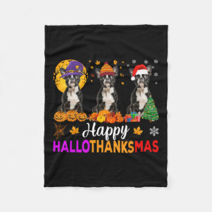 Cobertor De Velo Boston Terrier Dog Halloween HalloObrigado