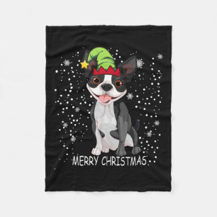 Cobertor De Velo Boston Terrier Dog Tree Christmas Sweet Dog