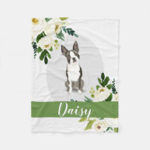 Boston Terrier Dog White, cor d'água personalizada