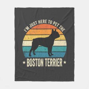 Cobertor De Velo Boston Terrier Gráfico Retro Amante de Cães_1