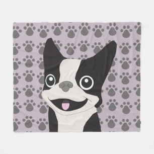 Cobertor De Velo Boston Terrier, Lavanda Roxa