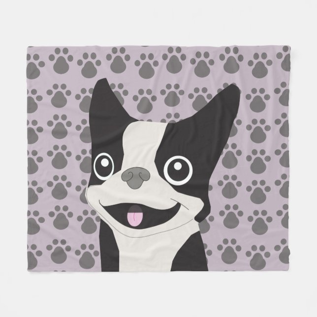 Cobertor De Velo Boston Terrier, Lavanda Roxa (Frente (Horizontal))