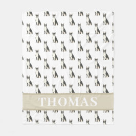 Cobertor De Velo Boston Terrier personalizado