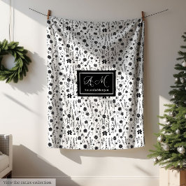 Cobertor De Velo Botanical Blanket Personalized Monochrome Minimal