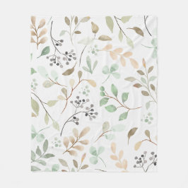 Cobertor De Velo Botanical Leaves Fleece Blanket