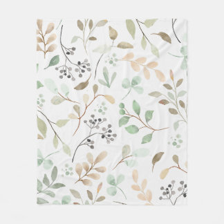 Cobertor De Velo Botanical Leaves Fleece Blanket
