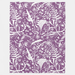 Cobertor De Velo Botânico Roxo Moderno