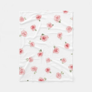 Cobertor De Velo Botão de Rosa Rosa Floral Aquarela Vintage Rosa Br