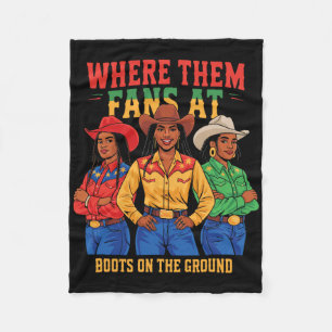 Cobertor De Velo Botas No Chão Juneteenth Cowgirl Onde Estão Eles