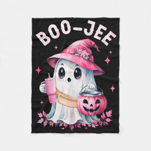 Cobertor De Velo Boujee Boo Jee Spooky Ghost Pink Halloween Pumpkin