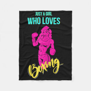Cobertor De Velo Boxe Feminino Garota Kickboxing Boxeadora