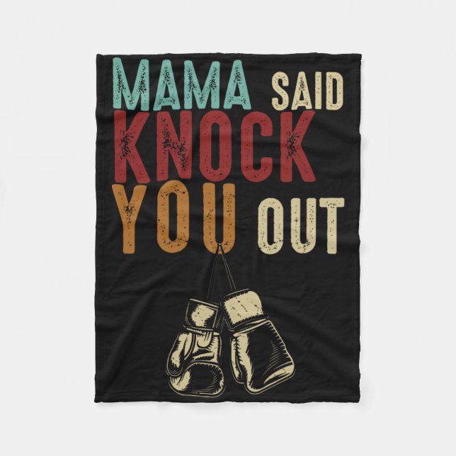 Cobertor De Velo Boxe Kickboxing Mama Disse Derrube Você Mãe Dia da (Frente)