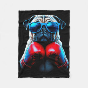 Cobertor De Velo Boxe Pug Cão Kickboxing Legal