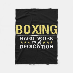 Cobertor De Velo Boxe Trabalho Duro E Dedicação - Kickboxing Gym B