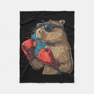 Cobertor De Velo Boxer Capyra Com Luvas De Boxe Kickboxing Engraçad