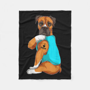 Cobertor De Velo Boxer I Love Mamãe Tattoo Roupa, Cachorro Mamãe Of