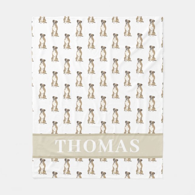 Cobertor De Velo Boxer Personalizado (Listras Marrons)  (Frente)