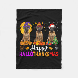 Cobertor De Velo Boxin Dog Halloween Hallothanksmas