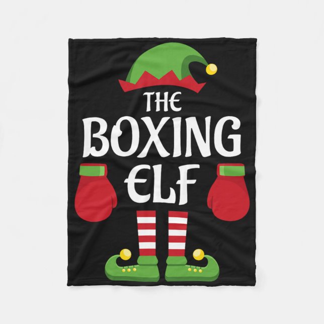 Cobertor De Velo Boxing Elf Family Matching Group Caixa de Natal (Frente)