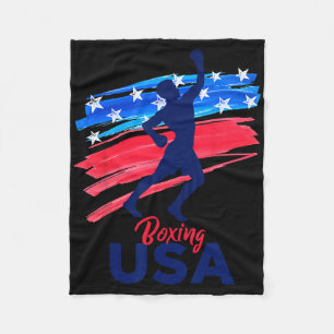 Cobertor De Velo Boxingando Suporte A Equipe Shirt Usa Flag America
