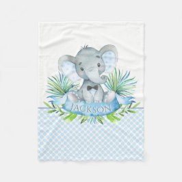 Cobertor De Velo Boys Personalizados Elephant Baby Blanket