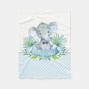 Cobertor De Velo Boys Personalizados Elephant Baby Blanket