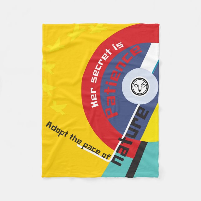 Cobertor De Velo Brahaus geométricos com tipografia (Frente)