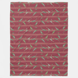 Cobertor De Velo Branch of leaves on red wallpaper