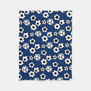 Cobertor De Velo Branco azul das bolas de futebol