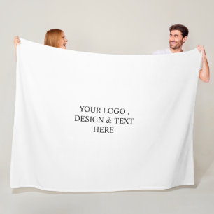 Cobertor De Velo Branco Personalizado – Seu Logotipo & Texto Aqui