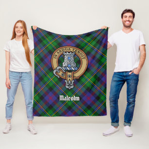 Cobertor De Velo Brasão do Clã Malcolm sobre Tartan