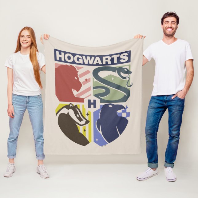 Cobertor De Velo Brasão Estampado Vintage HOGWARTS™ (In Situ)