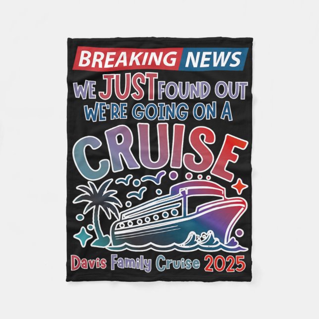 Cobertor De Velo Breaking News We Are Going On A Cruise Surpris Cru (Frente)